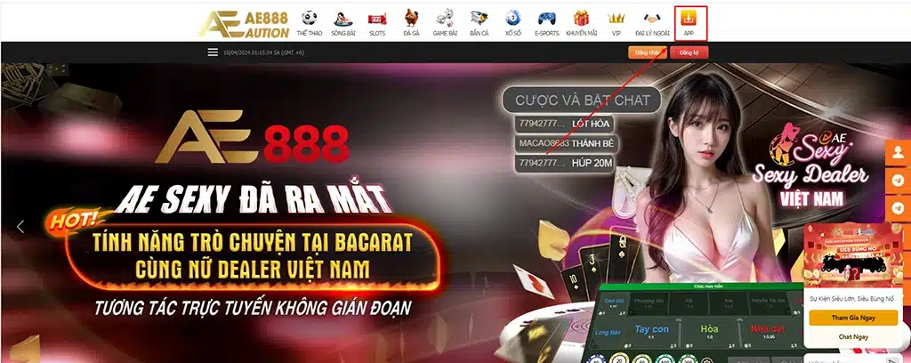 hướng dẫn tải app ae888