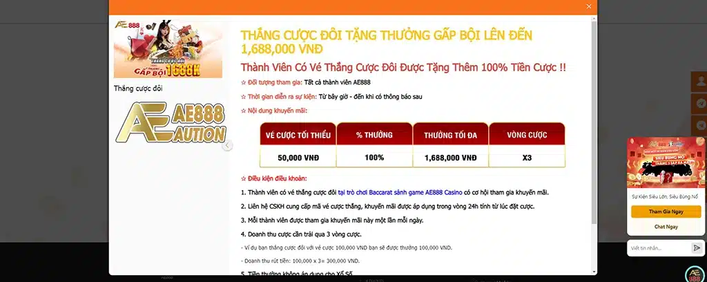 khuyến mãi game casino ae888
